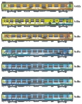 L.S. Models MW2401 - H0 - 7-tlg. Set Personenwagen TEOZ, SNCF, Ep. VI